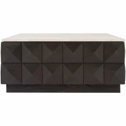 Salontafel Claremont Travertin 90 x 90 cm - Bruin - Loft24.nl