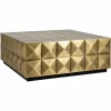 Salontafel Collada met glasplaat 90 cm - Goud - Loft24.nl