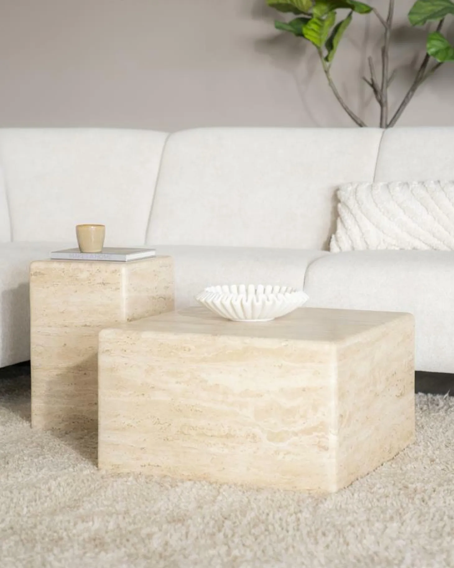 Salontafel Donta - Travertin - Loft24.nl