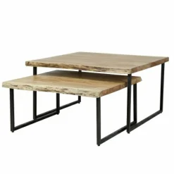 Salontafel Edge set van 2 stuks Acaciahout - Loft24.nl