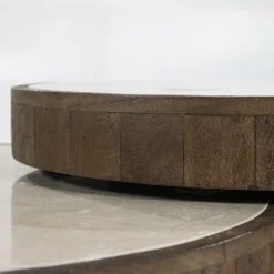 Salontafel Hazel Mangohout en Marmer Set van 2 stuks - Loft24.nl