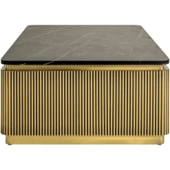 Salontafel Ironville 140 x 80 cm Marmer - Goud - Loft24.nl