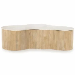 Salontafel Kira Large Mangohout en Marmer - Loft24.nl