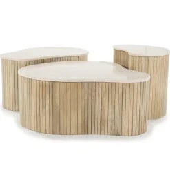 Salontafel Kira Medium Mangohout en Marmer - Loft24.nl