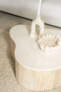 Salontafel Kira Medium Mangohout en Marmer - Loft24.nl