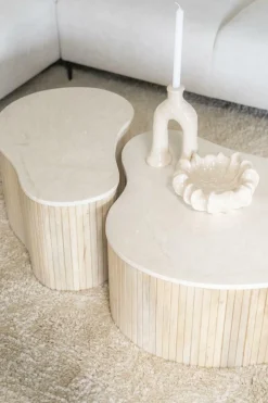 Salontafel Kira Medium Mangohout en Marmer - Loft24.nl