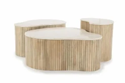 Salontafel Kira Medium Mangohout en Marmer - Loft24.nl