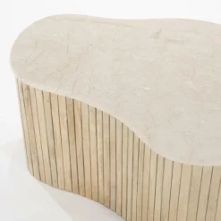 Salontafel Kira Small Mangohout en Marmer - Loft24.nl