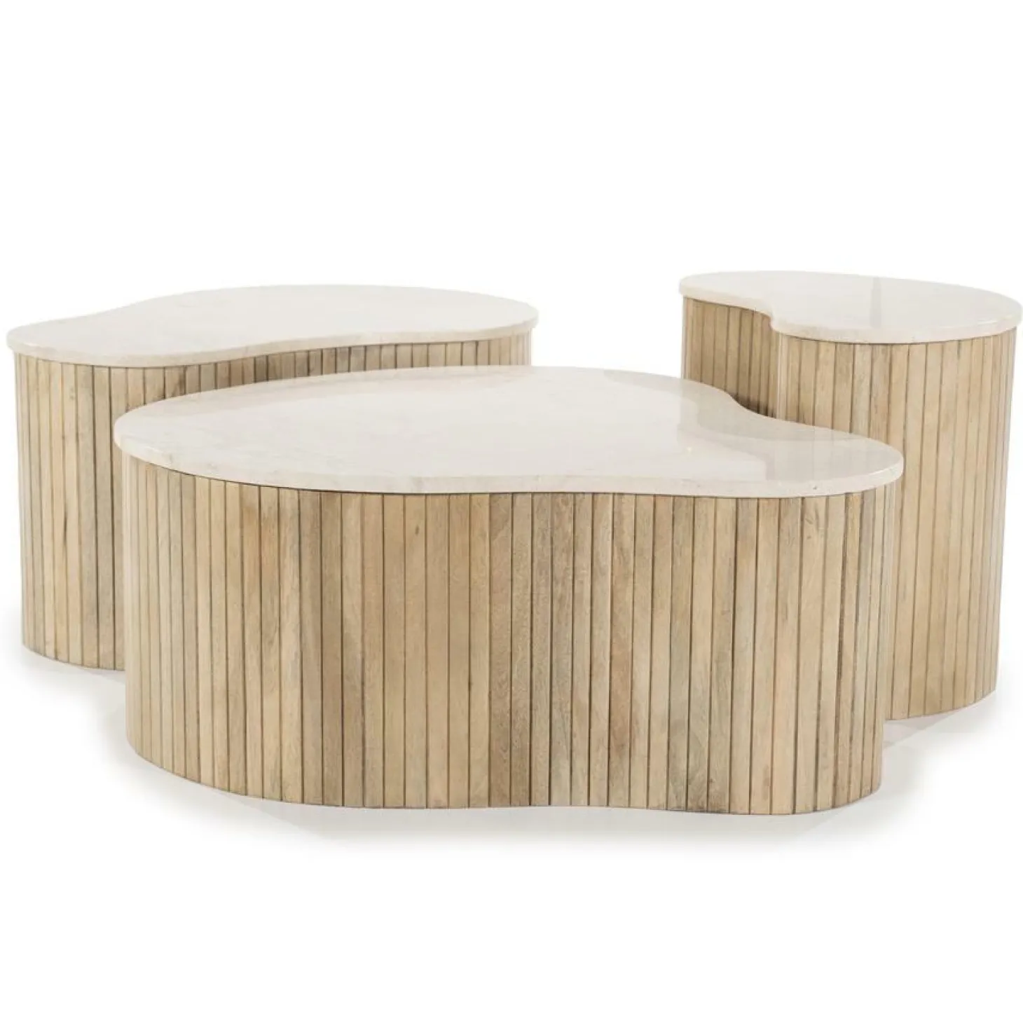 Salontafel Kira Small Mangohout en Marmer - Loft24.nl