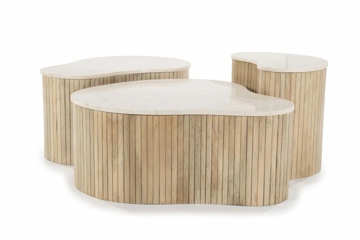 Salontafel Kira Small Mangohout en Marmer - Loft24.nl