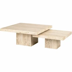 Salontafel La Cantera Travertin - Set van 2 stuks - Loft24.nl
