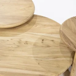 Salontafel Leoti Acaciahout - Naturel 80cm - Loft24.nl