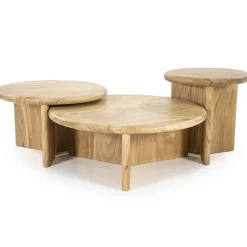 Salontafel Leoti Acaciahout - Naturel 80cm - Loft24.nl