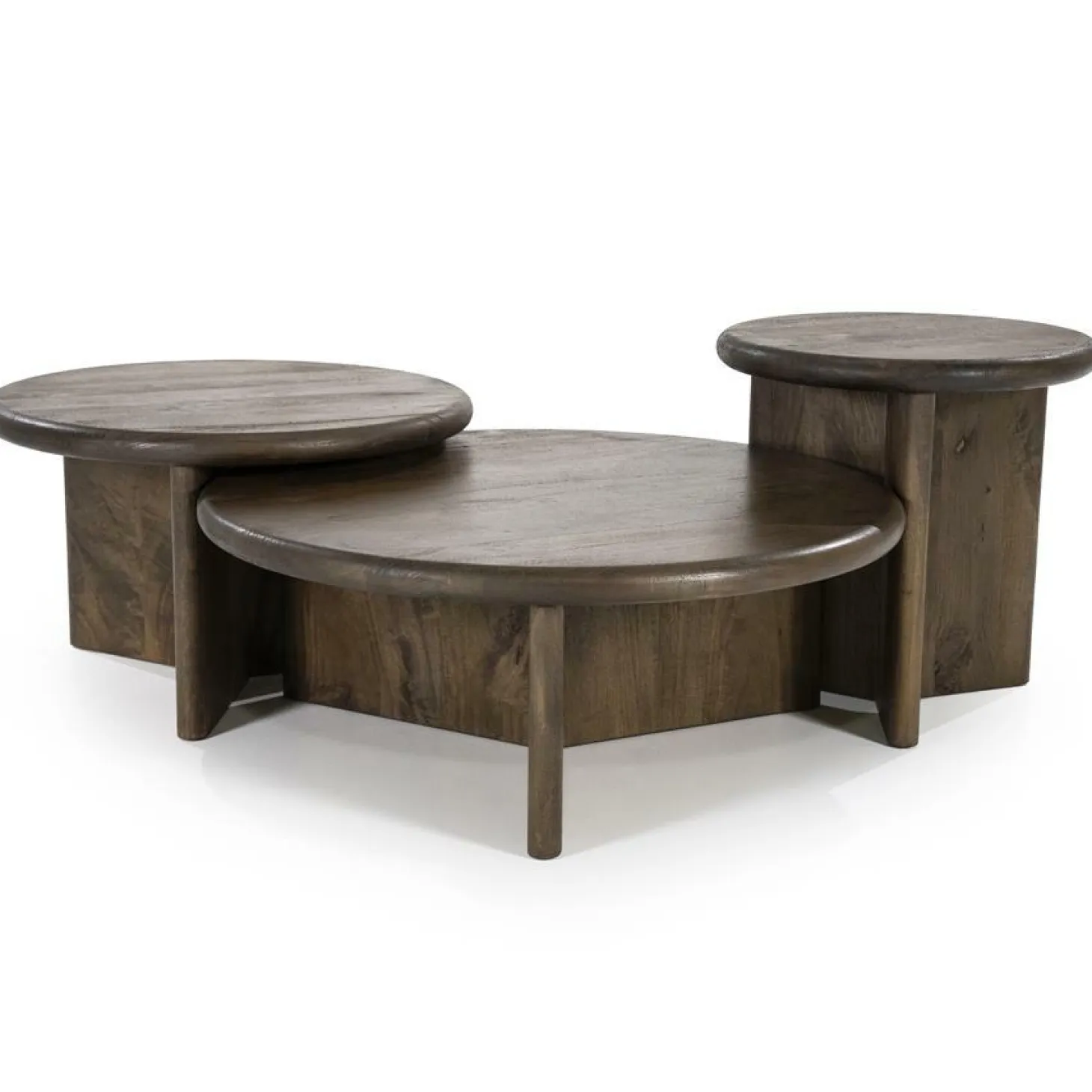 Salontafel Leoti Mangohout - Bruin 80cm - Loft24.nl