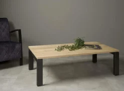 Salontafel Lido Eiken en metaal 135 x 75 cm - Loft24.nl