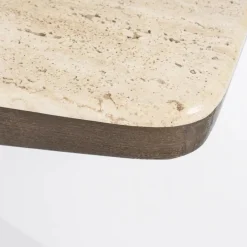 Salontafel Luna Mangohout en Travertin 128 x 63cm - Loft24.nl