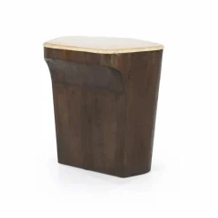 Salontafel Luna Mangohout en Travertin 128 x 63cm - Loft24.nl