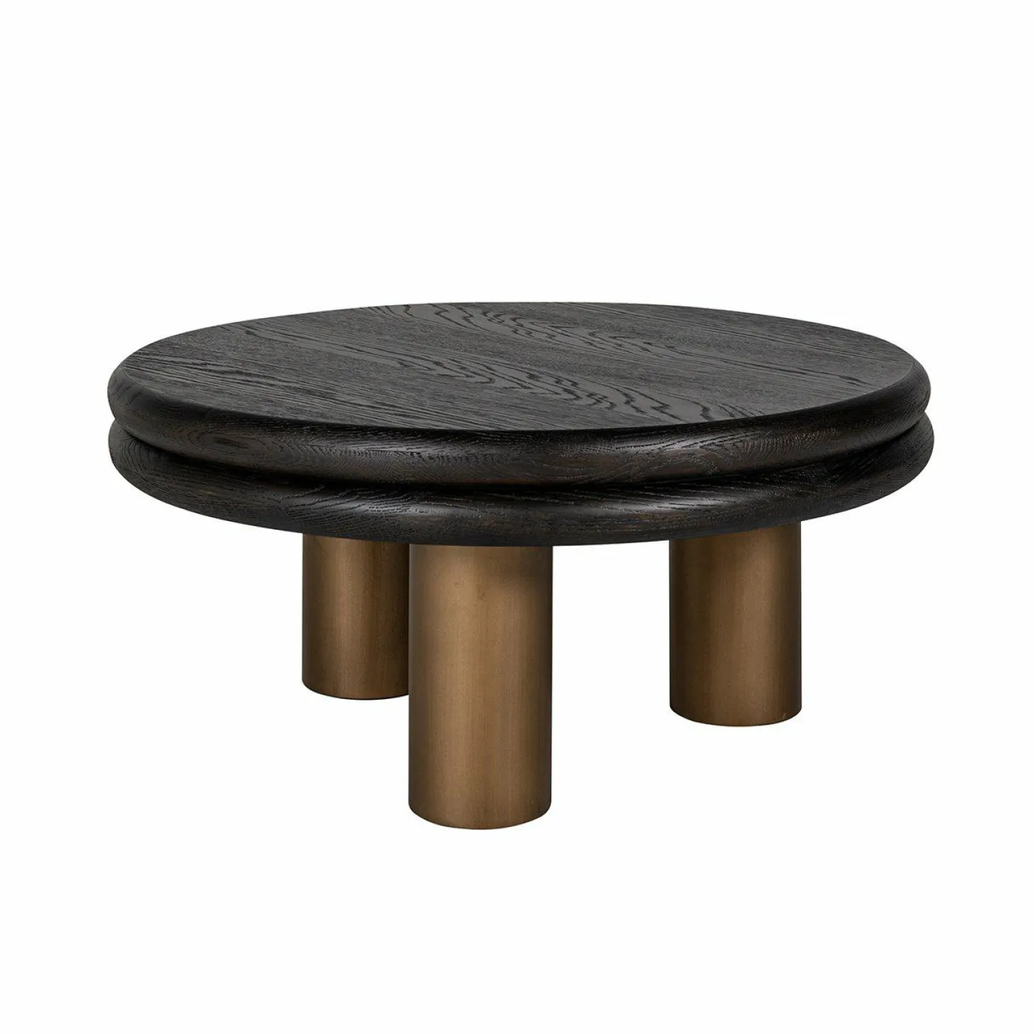 Salontafel Macaron Eiken Ø80 cm - Zwart - Loft24.nl