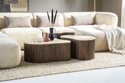 Salontafel Mari Mangohout en Travertin 70 x 47 cm - Loft24.nl