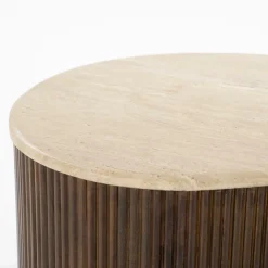 Salontafel Mari Mangohout en Travertin 129 x 84 cm - Loft24.nl