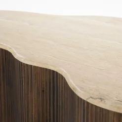 Salontafel Mari Mangohout en Travertin 129 x 84 cm - Loft24.nl