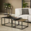 Salontafel Metallic set van 2 stuks Brons/Zwart - Loft24.nl