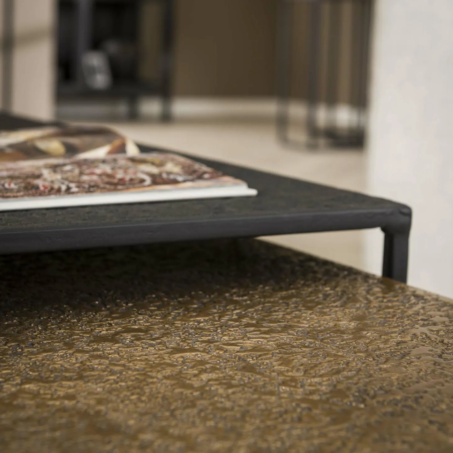 Salontafel Metallic set van 2 stuks Brons/Zwart - Loft24.nl