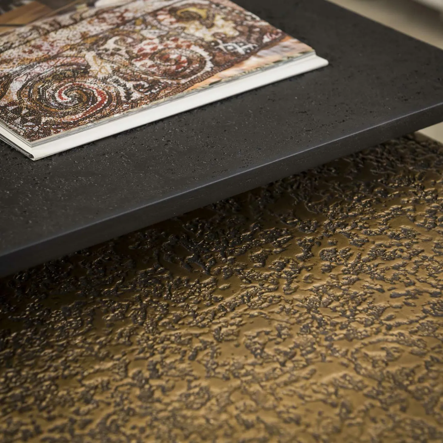 Salontafel Metallic set van 2 stuks Brons/Zwart - Loft24.nl