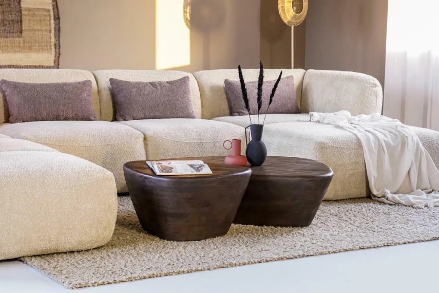 Salontafel Mila Mangohout Zwart - 70x53cm - Loft24.nl