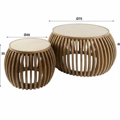 Salontafel Nuovo Curve Travertin Set van 2 stuks - Loft24.nl