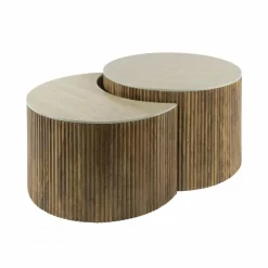 Salontafel Nuovo Halfrond Travertin Set van 2 stuks - Loft24.nl