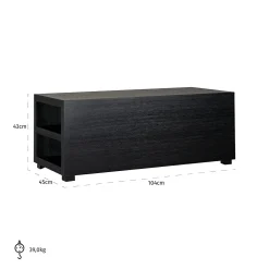 Salontafel Oakura Bank-element 104 x 45c m - Zwart - Loft24.nl