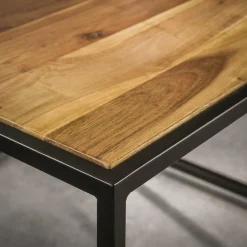 Salontafel Slate mix leisteen en Acaciahout set van 2 stuks - Loft24.nl