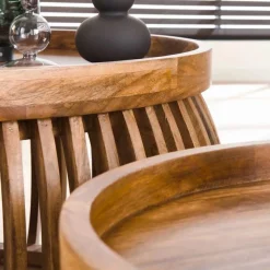 Salontafel Tweak Curve set van 2 stuks Mangohout - Loft24.nl