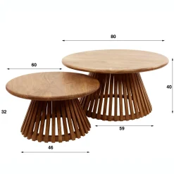 Salontafel Tweak Set van 2 stuks Mangohout - Naturel - Loft24.nl