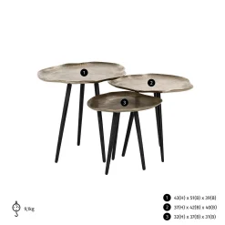 Salontafel Volenta - Set van 3 stuks - Loft24.nl