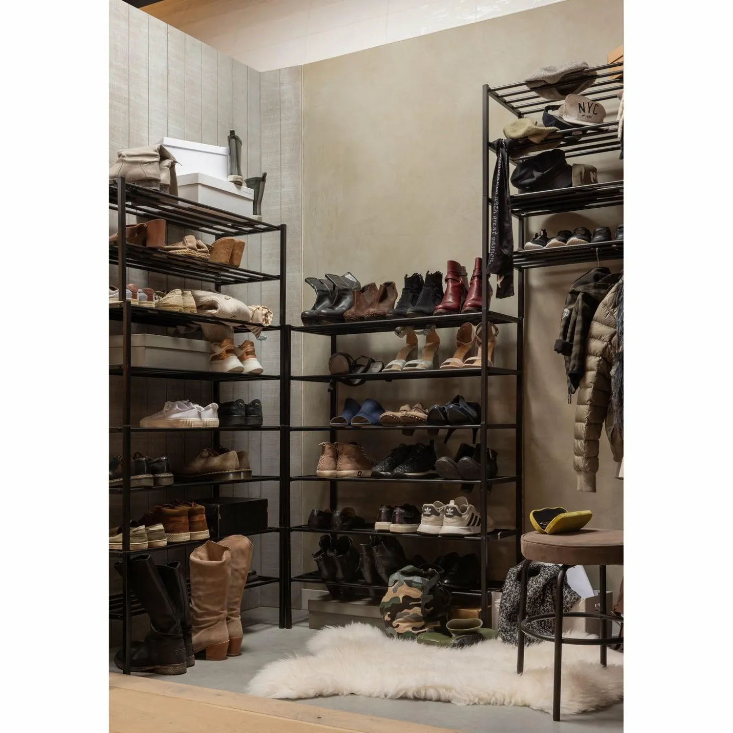 Schoenenrek Ferro Stapel van 3 stuks kleur Zwart - Loft24.nl