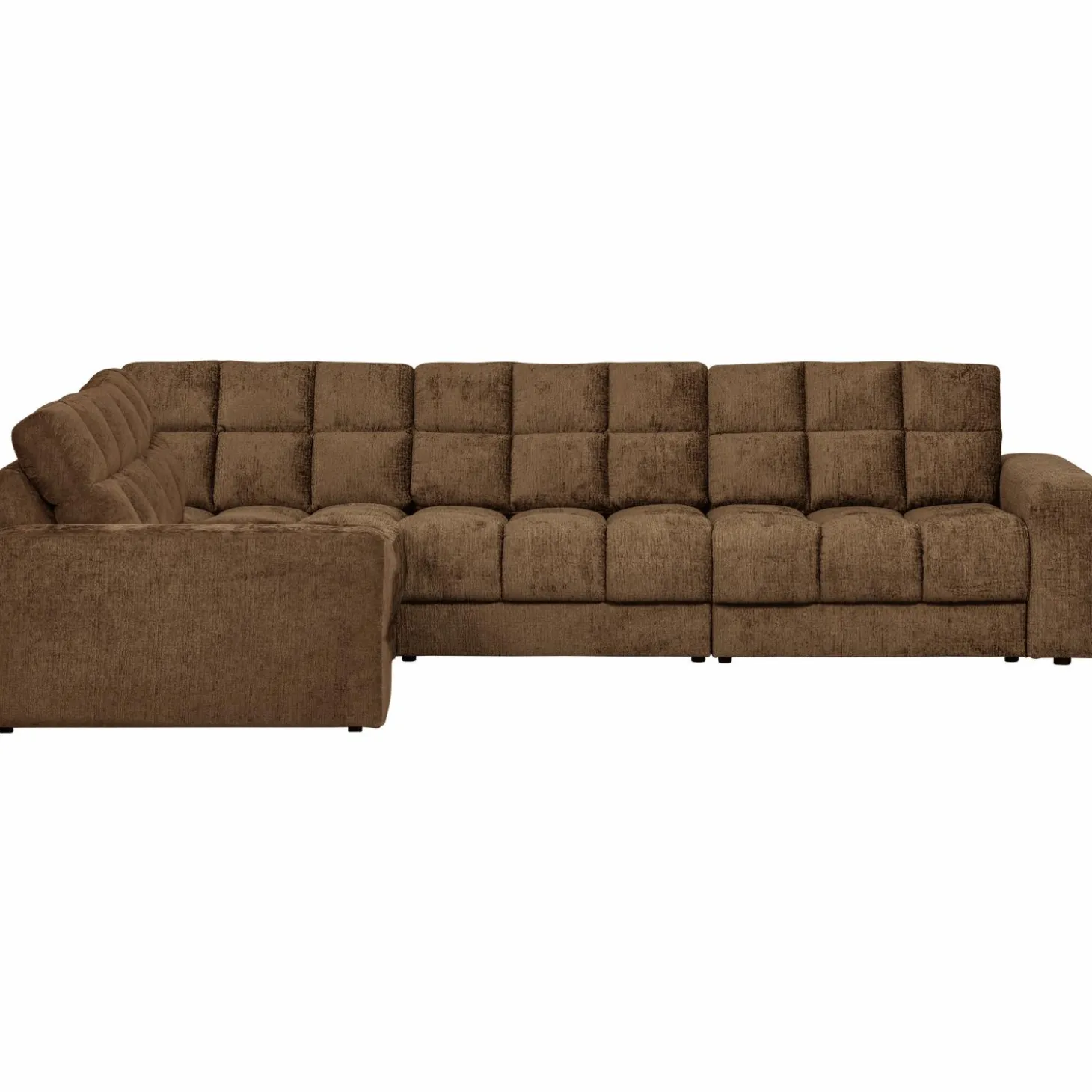 Second date hoekbank links structure velvet brass - Loft24.nl