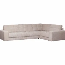 Second date hoekbank rechts grove ribstof naturel - Loft24.nl