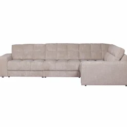 Second date hoekbank rechts grove ribstof naturel - Loft24.nl