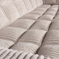 Second date hoekbank rechts grove ribstof naturel - Loft24.nl