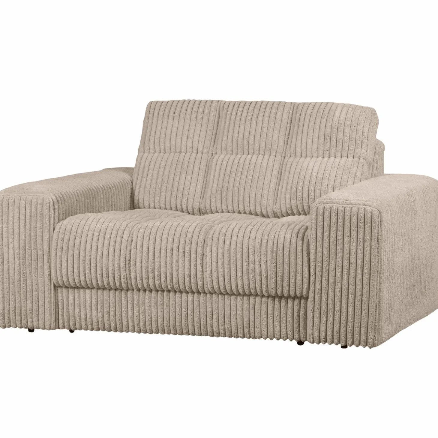 Second Date loveseat Grove ribstof 136 x 101 cm - Travertin - Loft24.nl