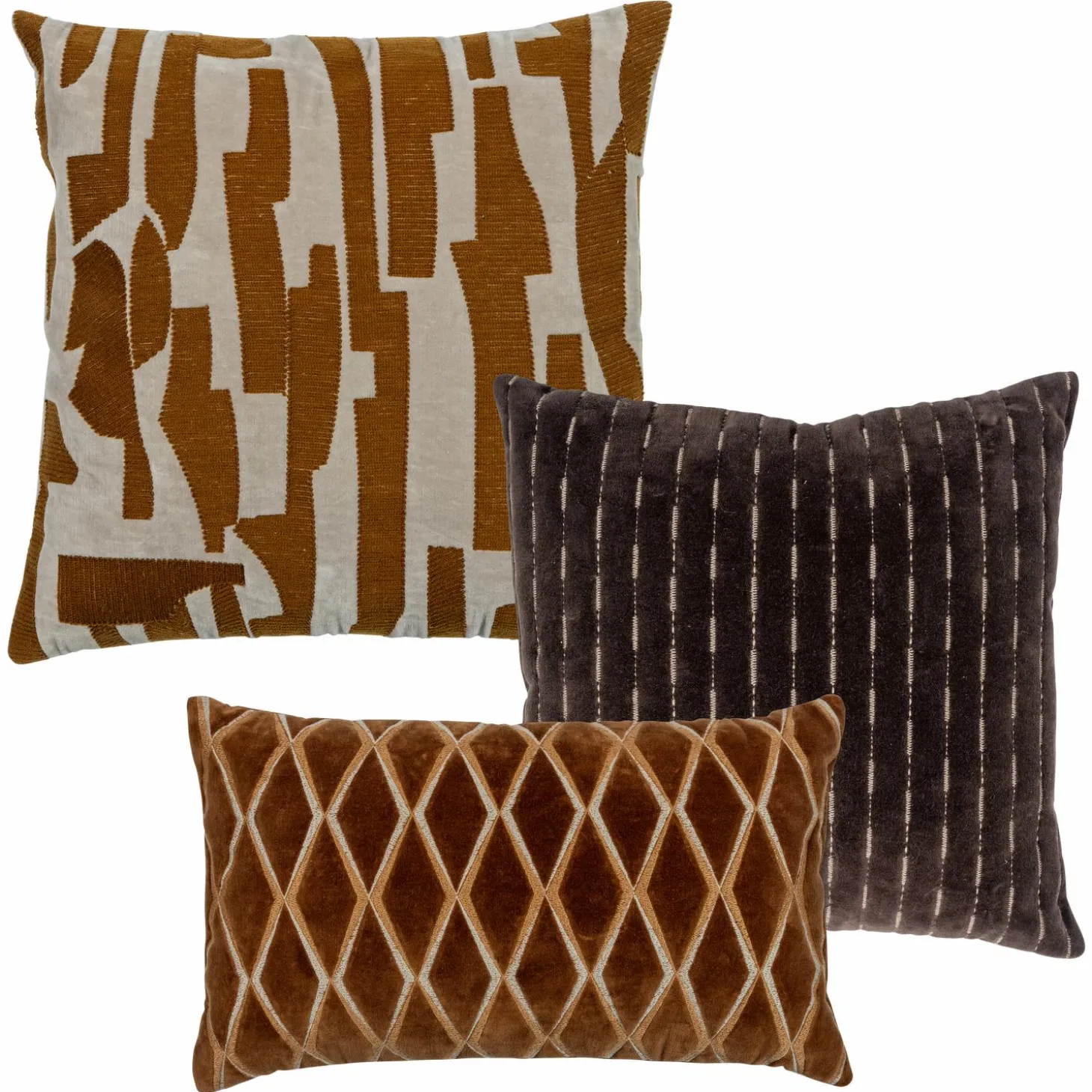 Set v 3 - isai kussens bruin - Loft24.nl