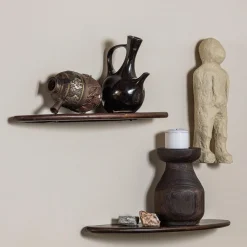 Set v 2 - layer wandplanken mango hout walnoot - Loft24.nl