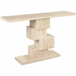 Sidetable Arvada Travertin 140 cm - Beige - Loft24.nl