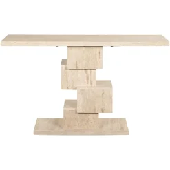 Sidetable Arvada Travertin 140 cm - Beige - Loft24.nl