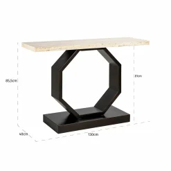 Sidetable Avalon Travertin 130 cm - Brons - Loft24.nl