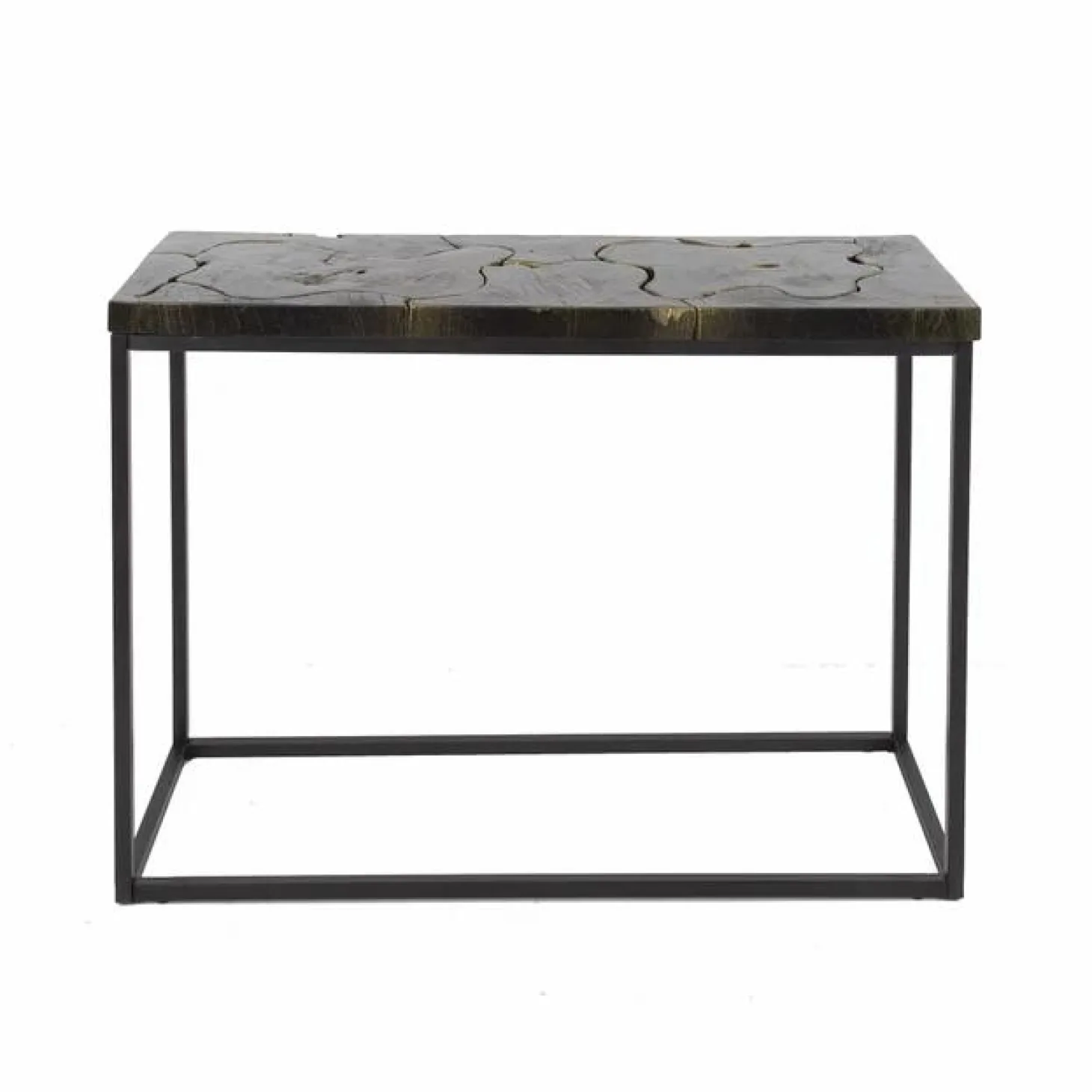 Sidetable B&G Teakhout 100cm - zwart/Goud - Loft24.nl