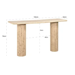 Sidetable Hampton Travertin 140 cm - Zand - Loft24.nl