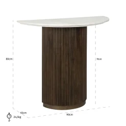 Sidetable Mayfield Marmer en Mangohout - 90 cm - Loft24.nl